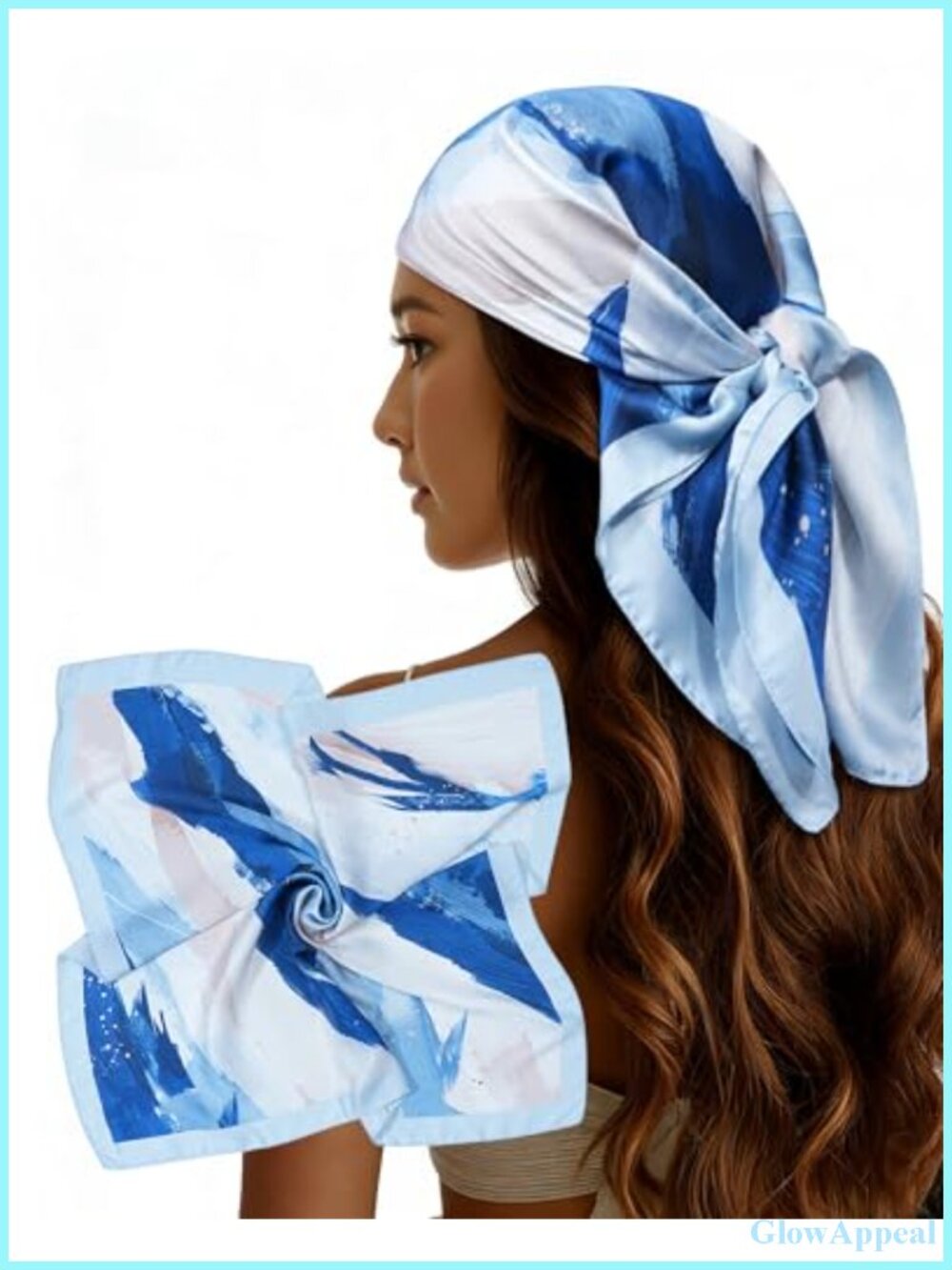 Lourny Women's Satin Hair Scarf 27x27 Silk-Like Square Headscarf Bandana